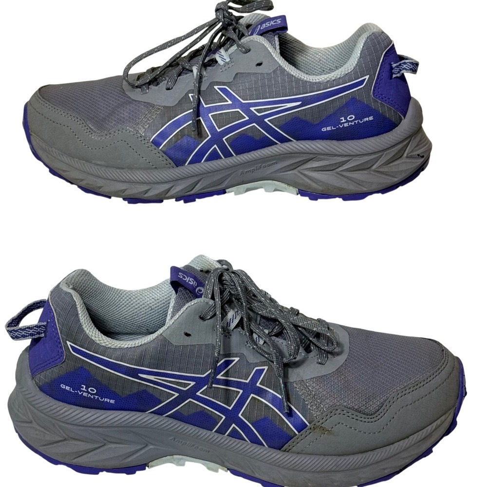 ASICS Gel Venture 10 Women's‎ Trail Running Shoes Grey Purple Size 8